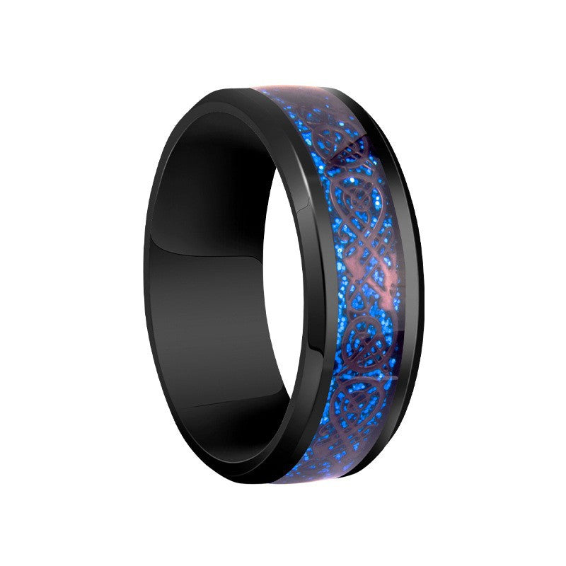Vintage Geometric Titanium Steel Plated Ring Unisex Stainless Steel Jewelry
