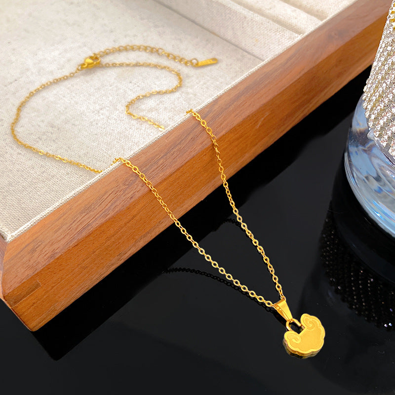 Minimalist Geometric Titanium Steel Plated Pendant Necklace for Unisex