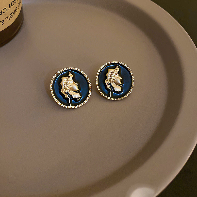 Pendientes ovalados de acrílico estilo vintage francés con postes de acero, diseño geométrico, acabado electrochapado, joyería elegante y ligera de lujo para las orejas