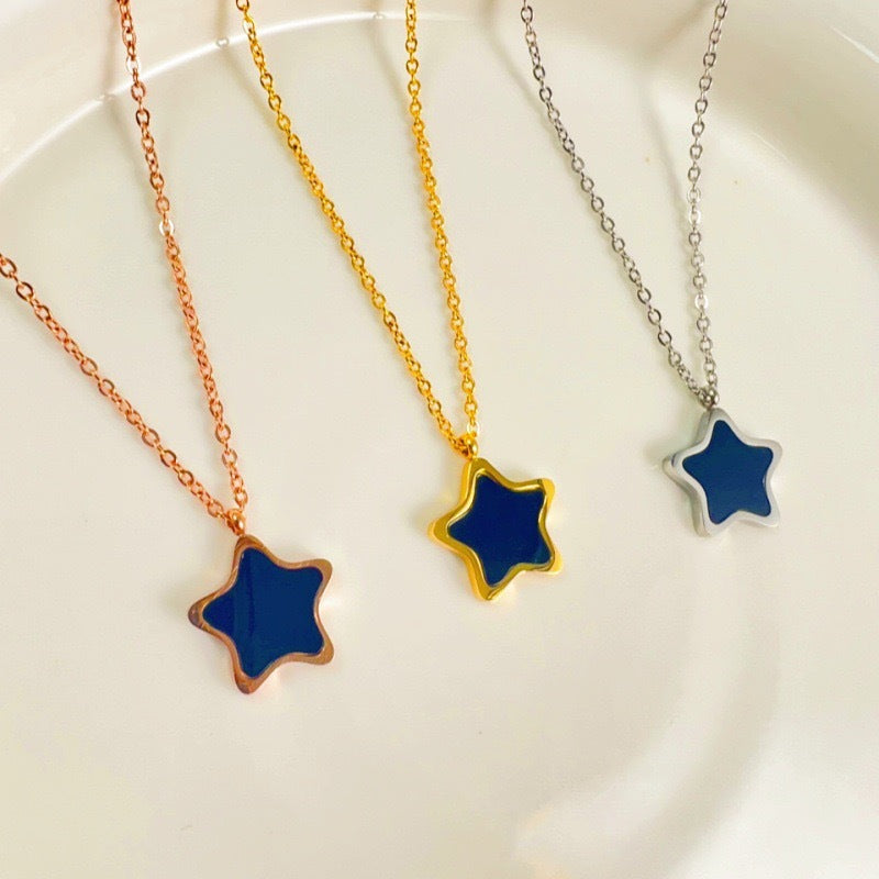 Minimalist Gold Plated Titanium Steel Star Necklace for Women