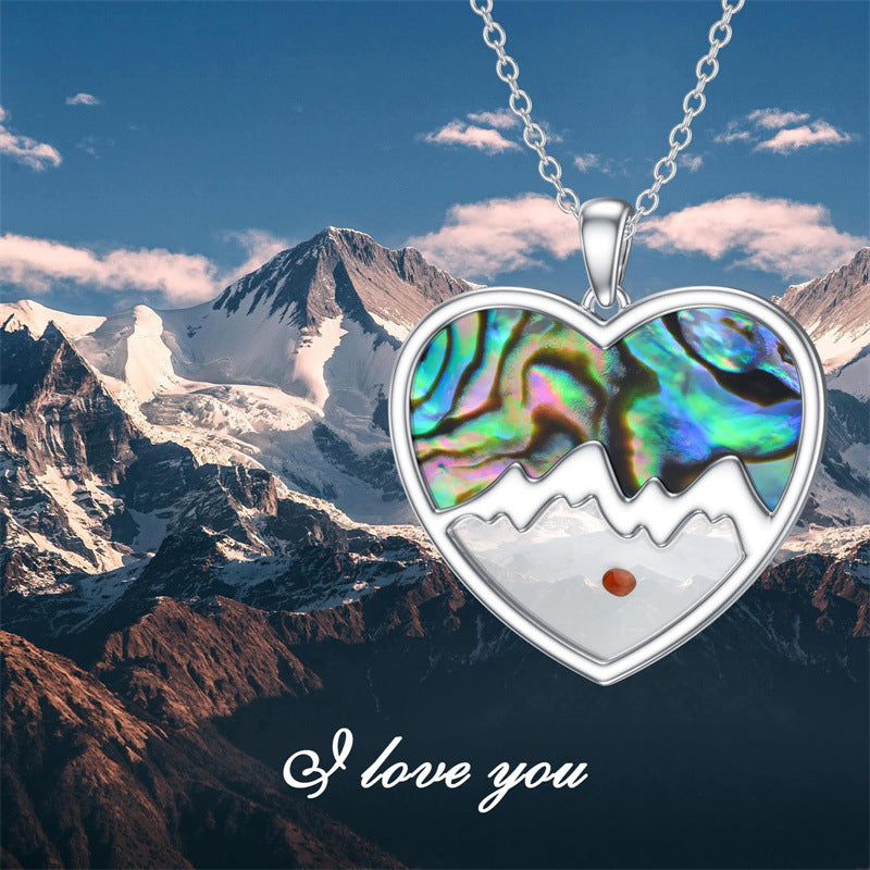 Minimalist Faith Heart-Shaped Stainless Steel Pendant Necklace with Polished Titanium Steel Charm and Geometric Outline