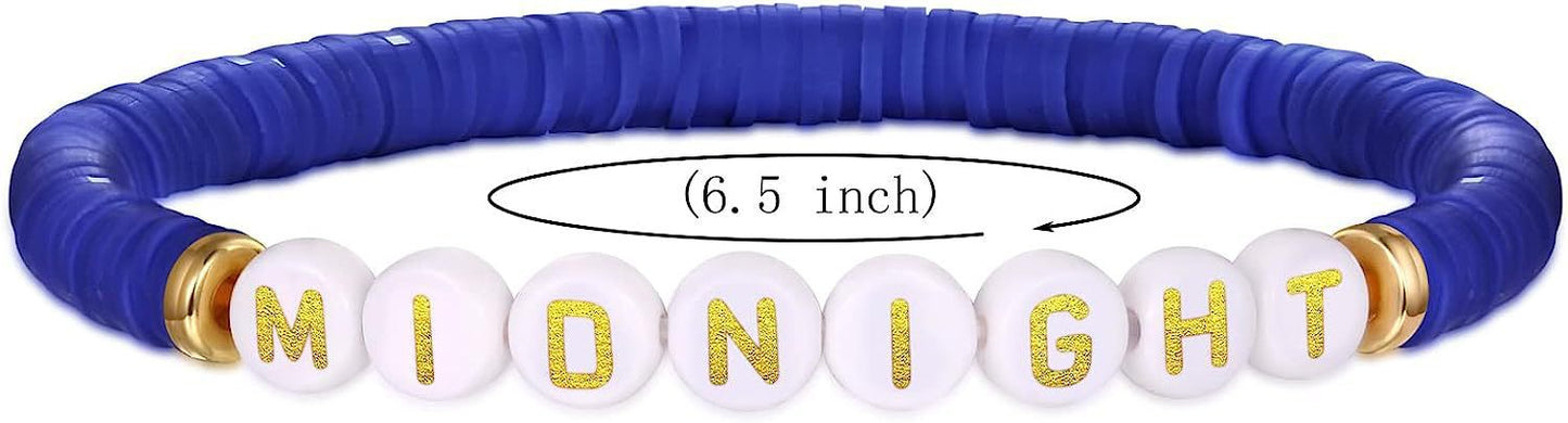 Bohemian Vintage Letter Number Beaded Bracelet Unisex Handmade Layered