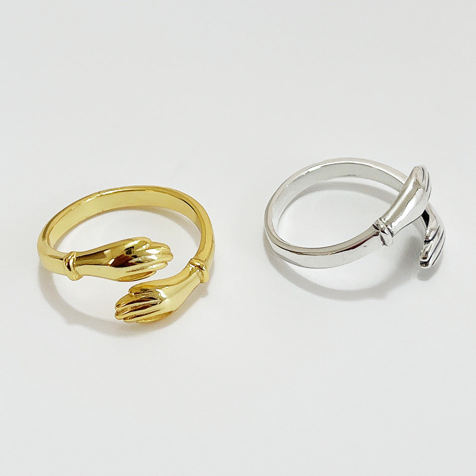 Geometric Plated 925 Sterling Silver Ring for Women