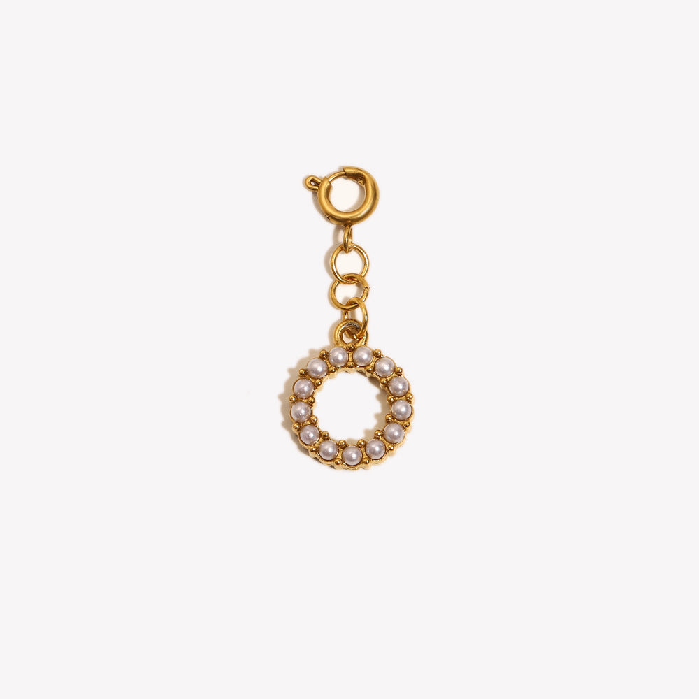 Barretta con Ciondolo a Lettera o Numero in Acciaio Inossidabile Placcato Oro 18K Minimalista da Donna