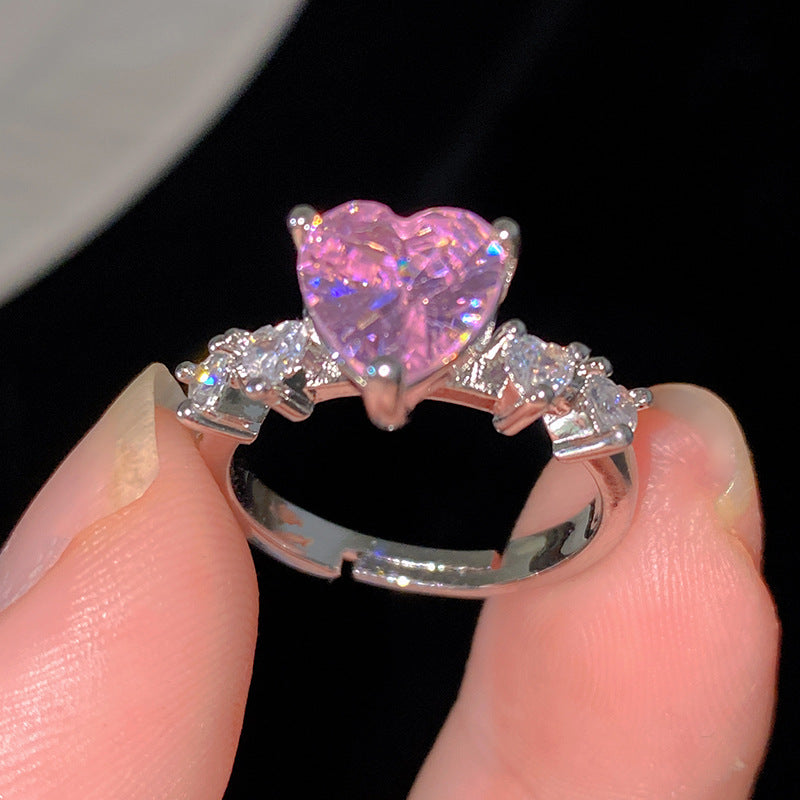 Sweet Cubic Zirconia Inlay Brass Bow Ring for Women