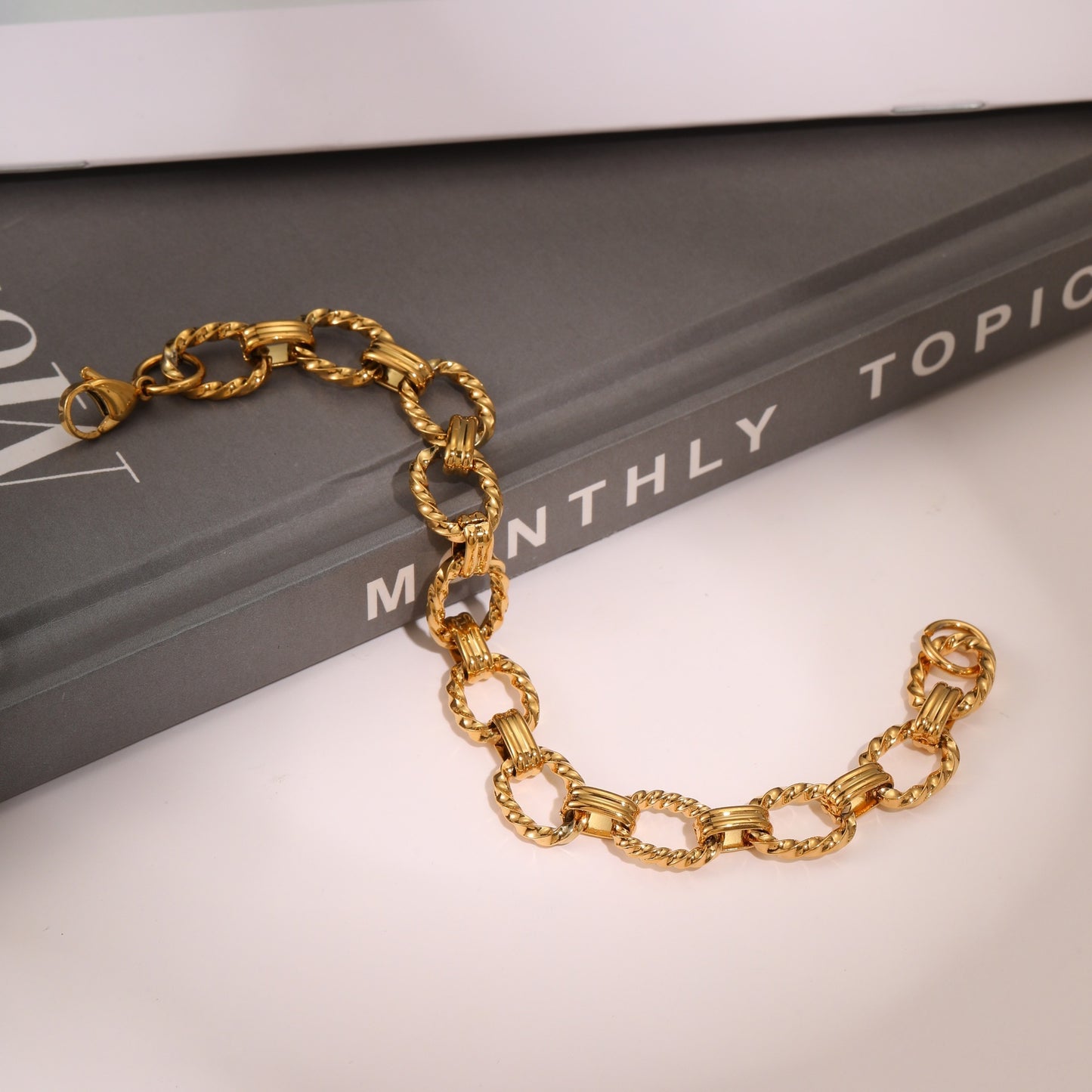 Punk Style Geometric Stainless Steel Braided Bracelet with Plating Finish Unisex Fashion Accessory