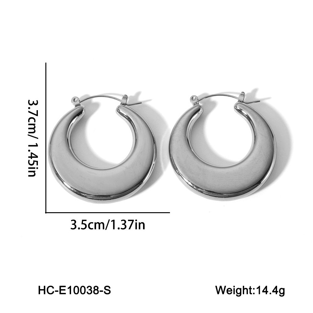 Minimalist Geometric Hollow Titanium Steel Ear Cuffs for Women with Plated Finish and Modern Instagram-Inspired Design