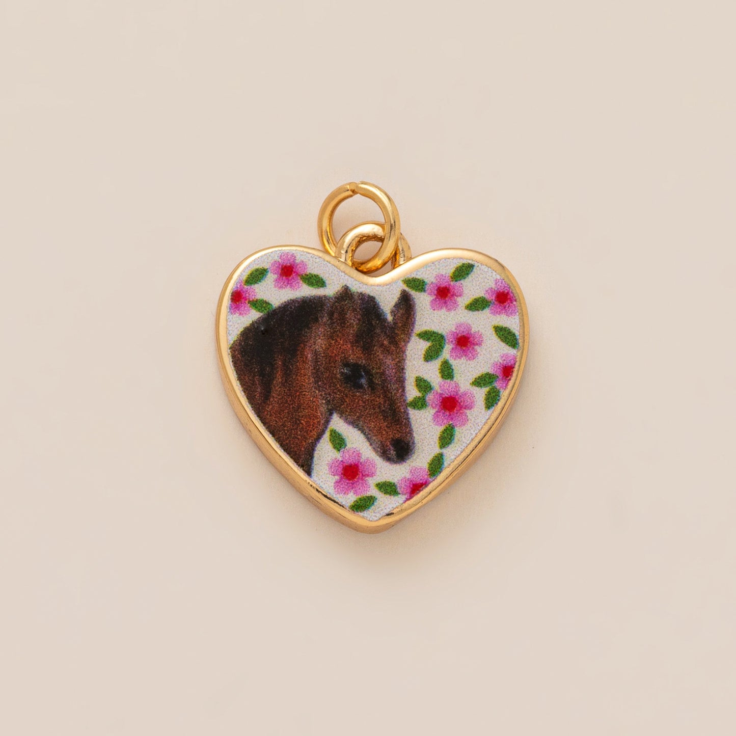 Sweet Minimalist Heart Animal Brass Pendant Stainless Steel Necklace with 18K Gold Plated Chain
