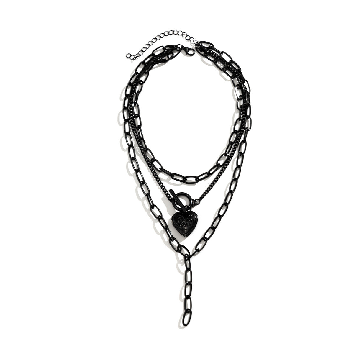 Collar con Colgante de Corazón Geométrico Dulce y Moderno con Incrustaciones de Diamantes de Imitación y Detalle de Borla en Cadena Cruzada para Mujer