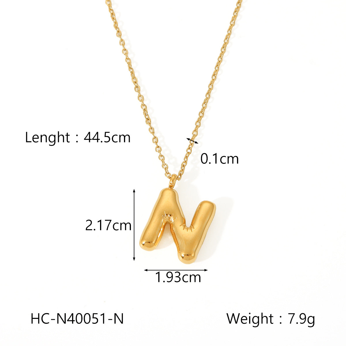 Collana con ciondolo a bolla in acciaio al titanio con finitura galvanica per donna, catena in acciaio inossidabile con ciondolo minimalista alla moda con alfabeto