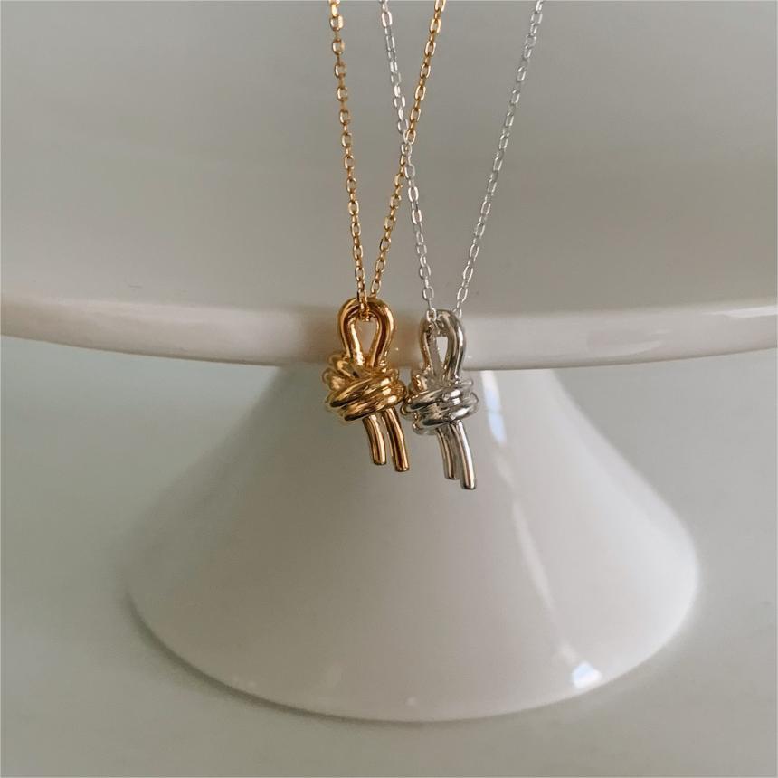 Minimalist Geometric Tulip Pendant Necklace in 925 Sterling Silver with Gold Plating on Cross Chain