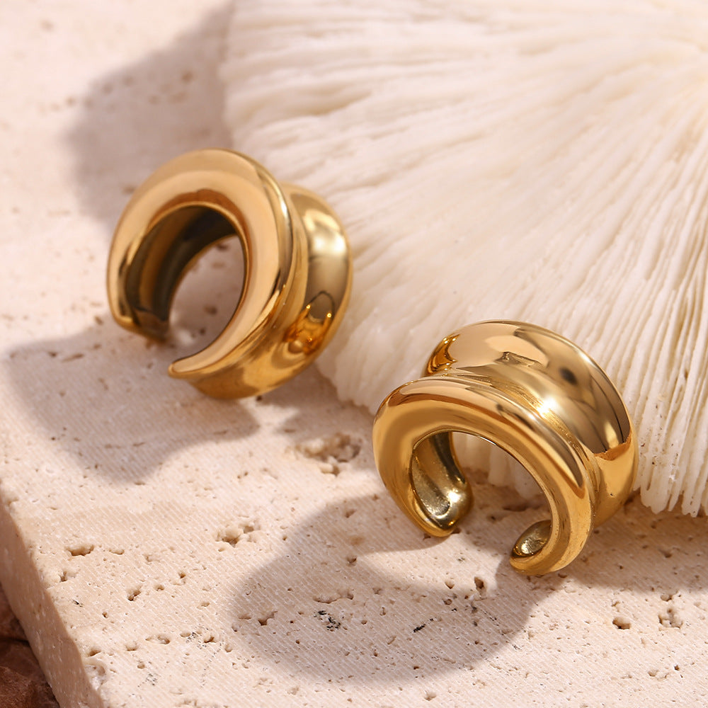 Pendientes Geométricos de Acero Inoxidable de Moda con Baño de Oro de 18K para Mujer