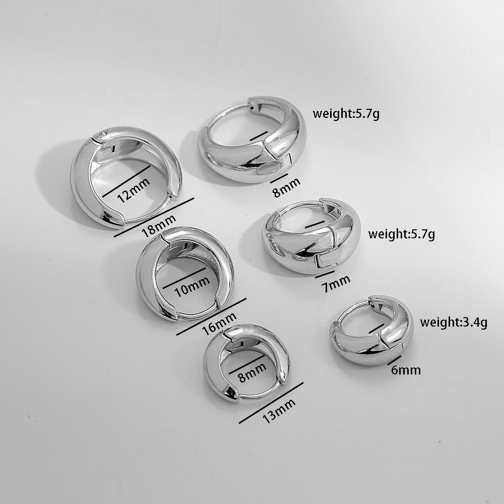 Pendientes de aro en forma de U de acero inoxidable chapados en oro con estilo francés minimalista para mujer