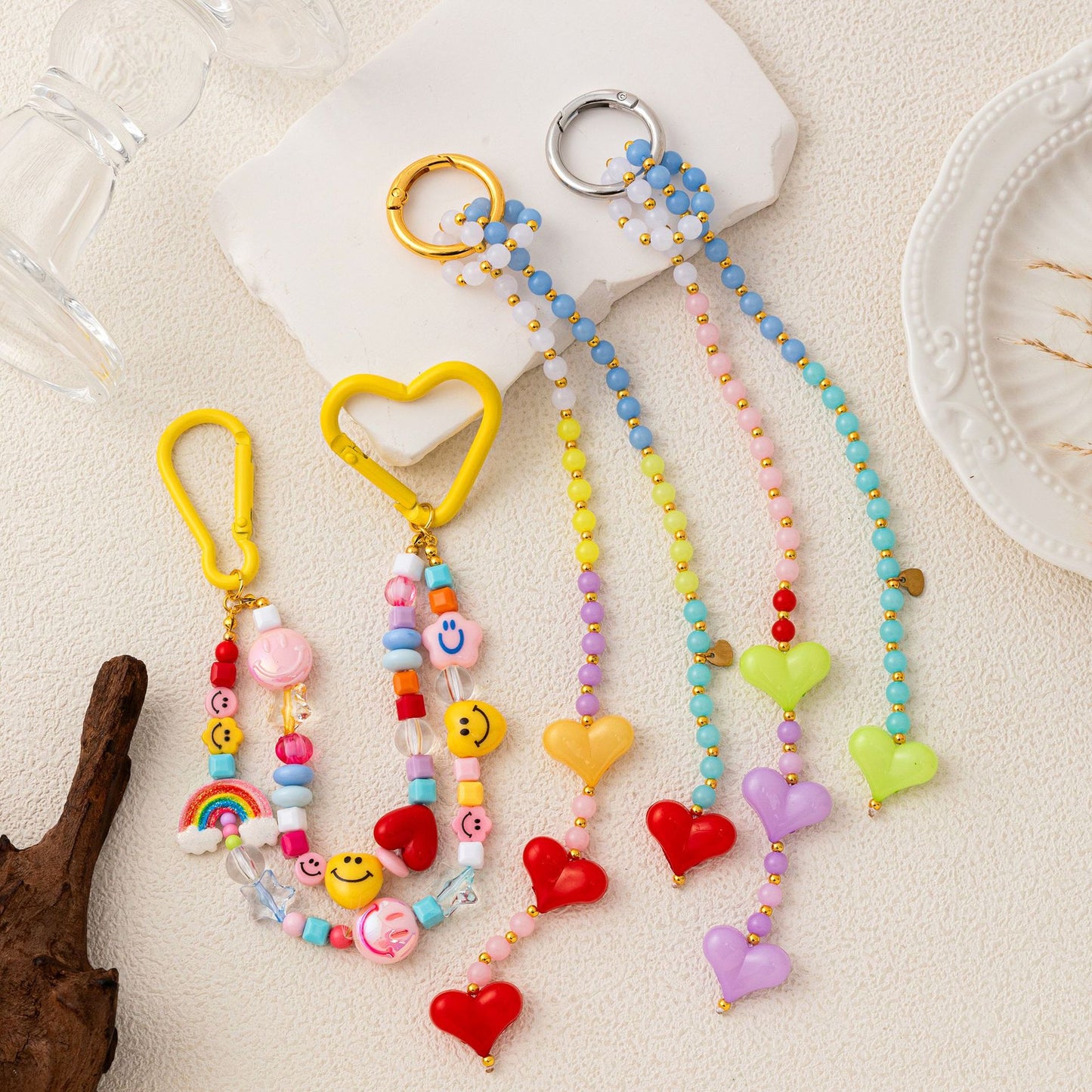 Sweet Minimalist Heart Acrylic Plated Charm Bar