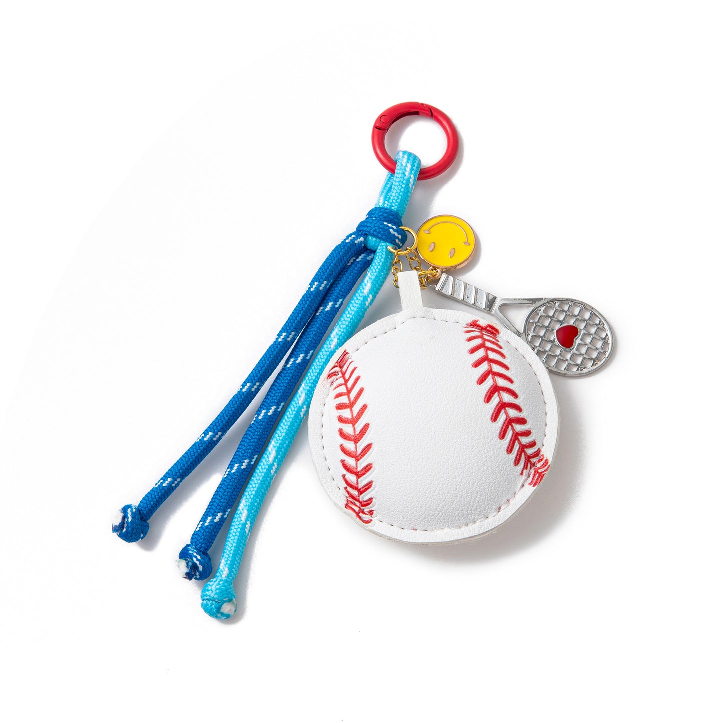 Fruit Pattern Plated Brass Bag Charm Keychain with Cherry Pepper Soccer Bow Designs