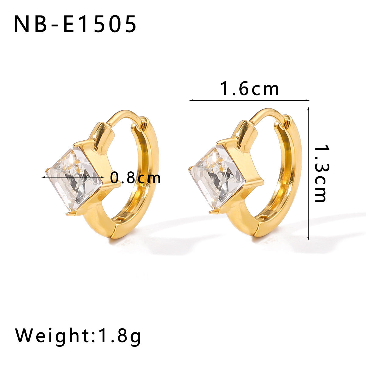 Minimalist Stainless Steel 18K Gold Plated Flower-Shaped Hoop Earrings with Rhinestone and Pearl Inlay for Women