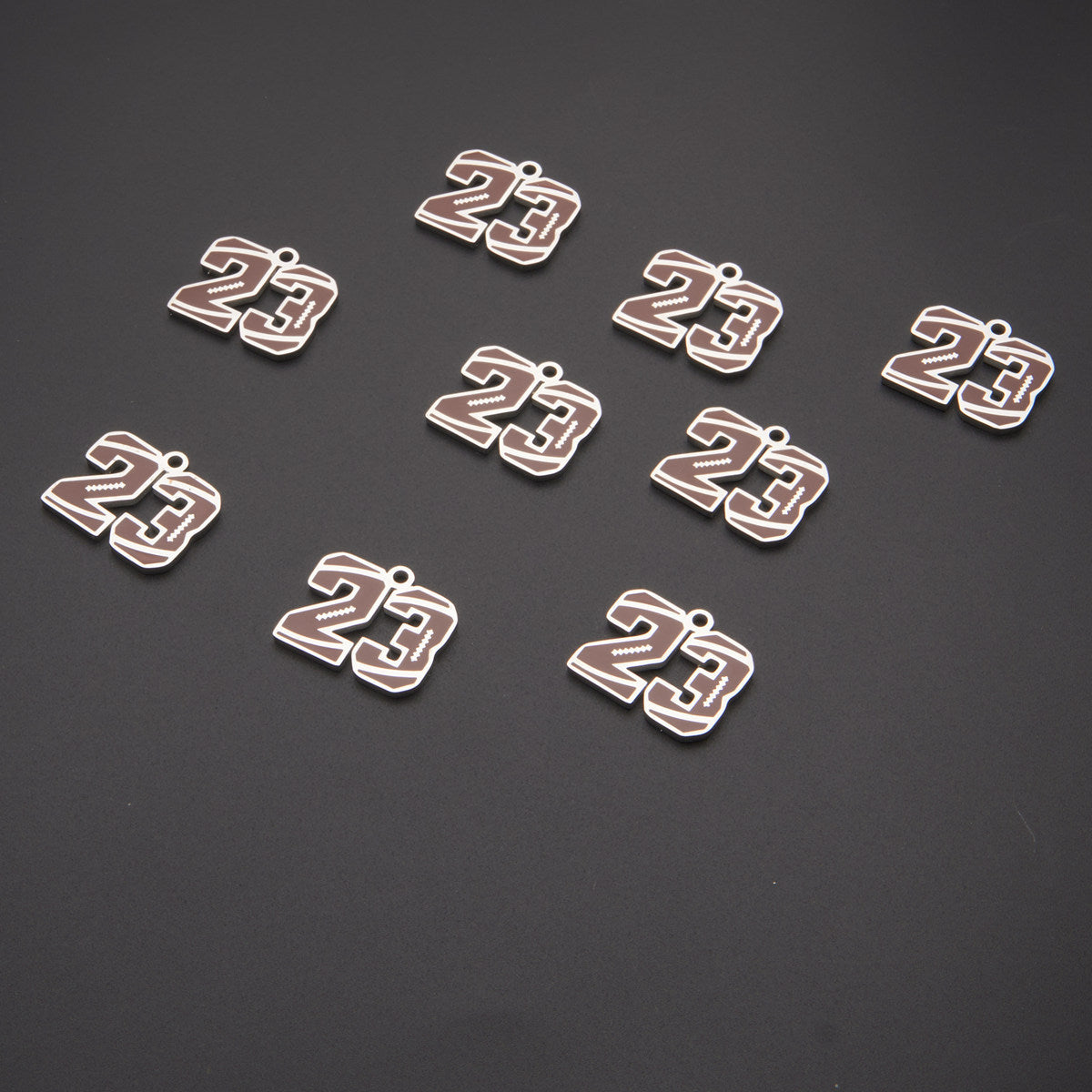Motivational Football Number Pendant Necklace for Men in Stainless Steel with Polished Finish and Letter/Number Design