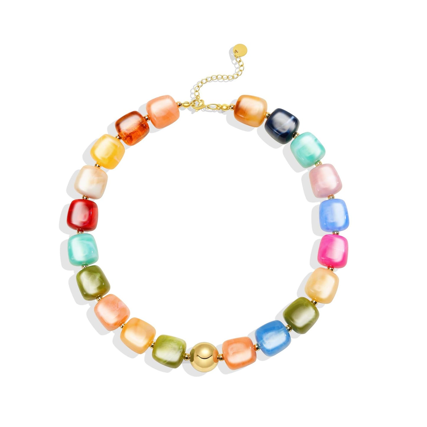 Vintage Bohemian Heart Resin Acrylic Pendant Necklace for Women