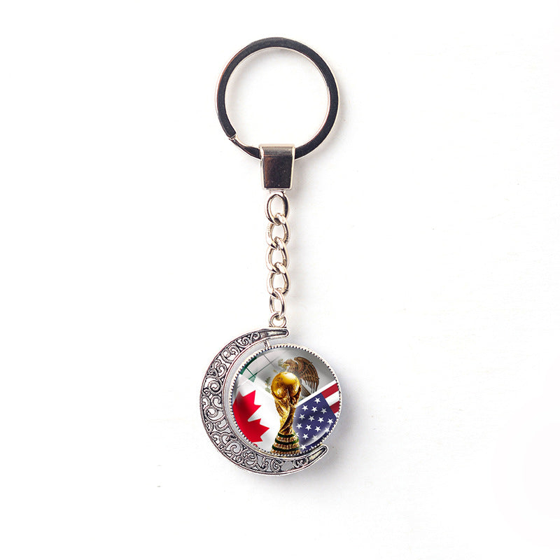 Rotating Moon Alloy Keychain Charm