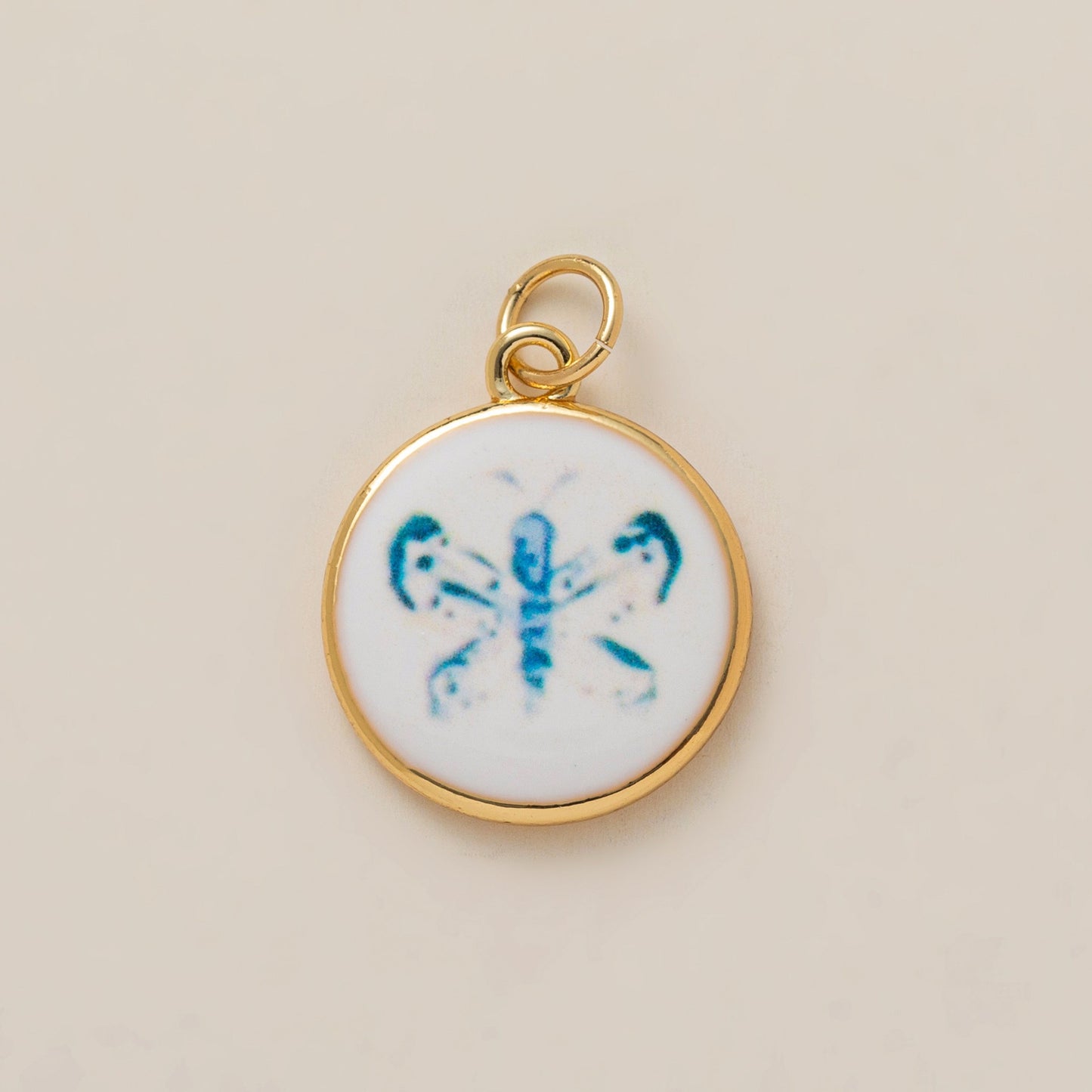 Heart Floral Plated Brass Charm Bar