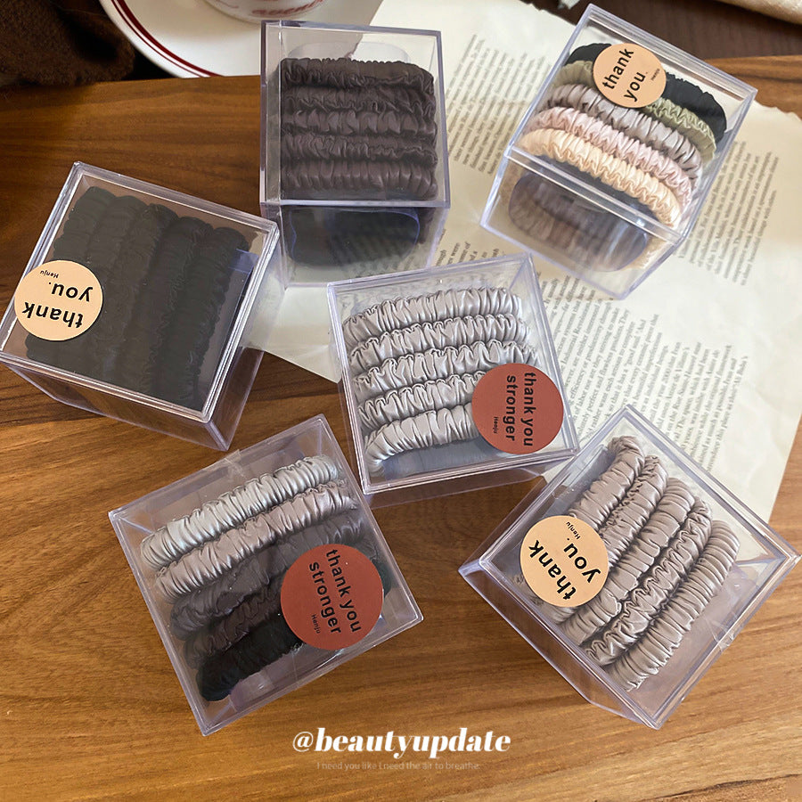 Minimalist Fabric Hair Tie Set for Ponytail with High Elasticity and Round Geometric Design for Everyday Commuting