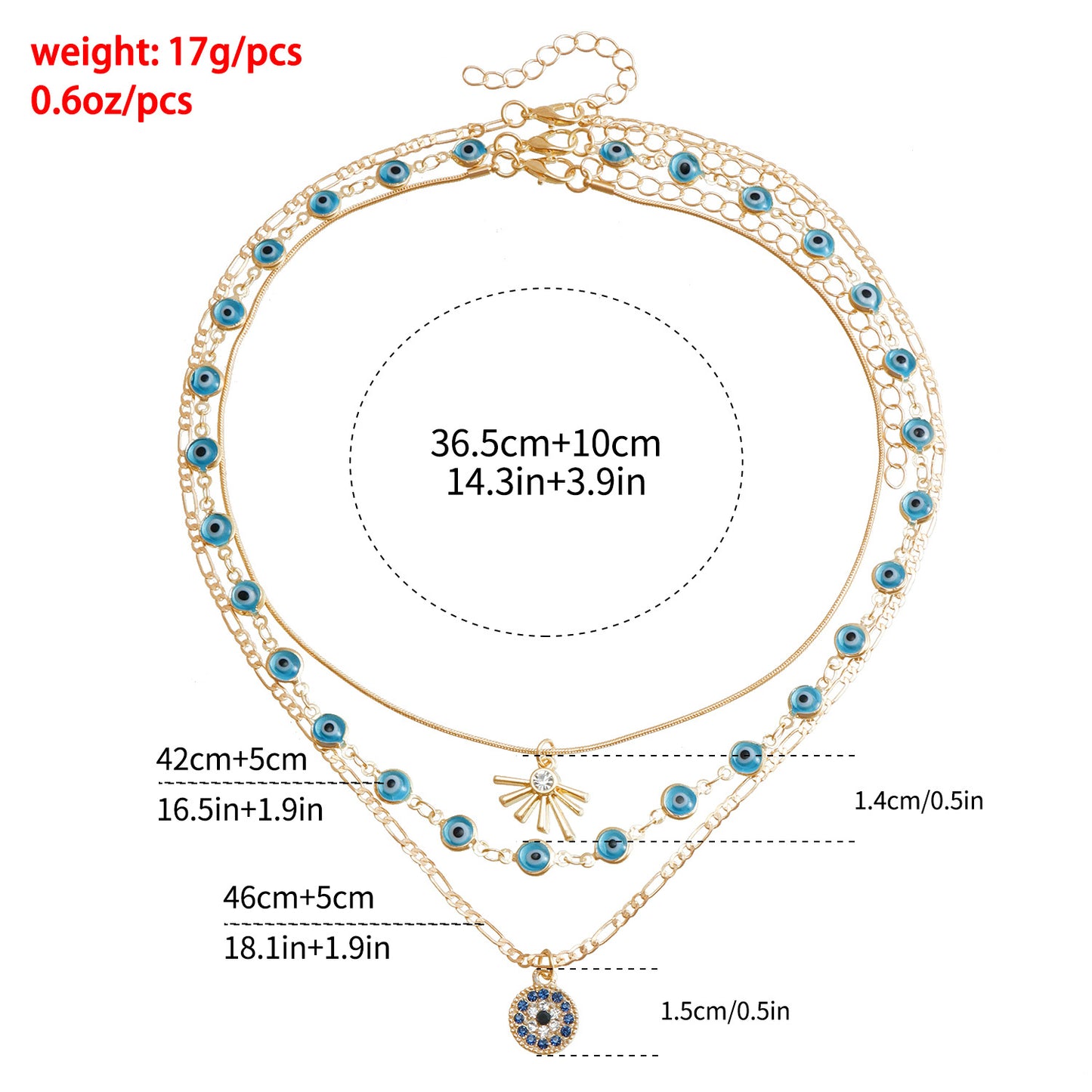 Dark Aesthetic Evil Eye Disc Pendant Necklace with Snake Chain Design in Alloy with Electroplating Finish for Women