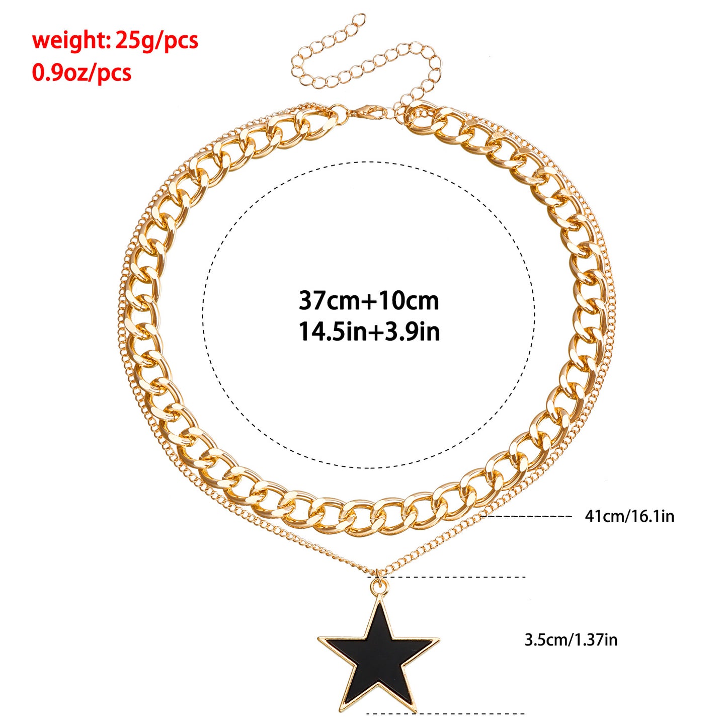 Luxury Minimalist Five-Pointed Star Pendant Necklace in Metal with Electroplated Finish for Women