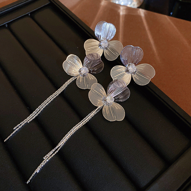 Orecchini a Nappa Geometrici Minimalisti in Metallo Placcato con Perni in Argento Sterling