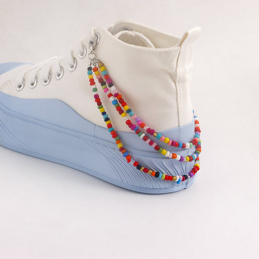 Bohemian Geometric Alloy Anklet for Women with Multilayer Beaded Design and Luxe Minimalist Aesthetic
