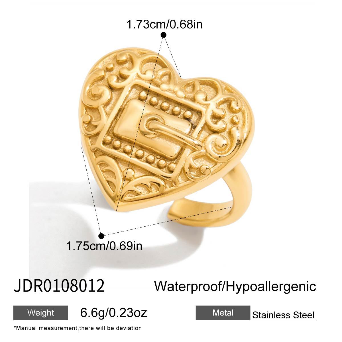 Anello geometrico in acciaio al titanio da donna con finitura galvanica, accessorio di moda di lusso ispirato al vintage