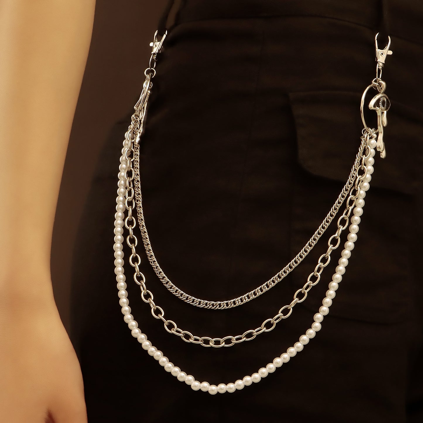 Punk Minimalist Skull Metal Waist Chain for Women