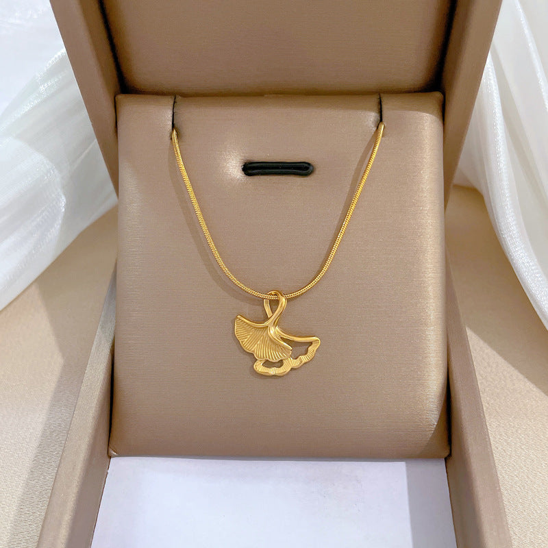 Geometric Minimalist Titanium Steel Pendant Necklace for Women and Men with Irregular Chain