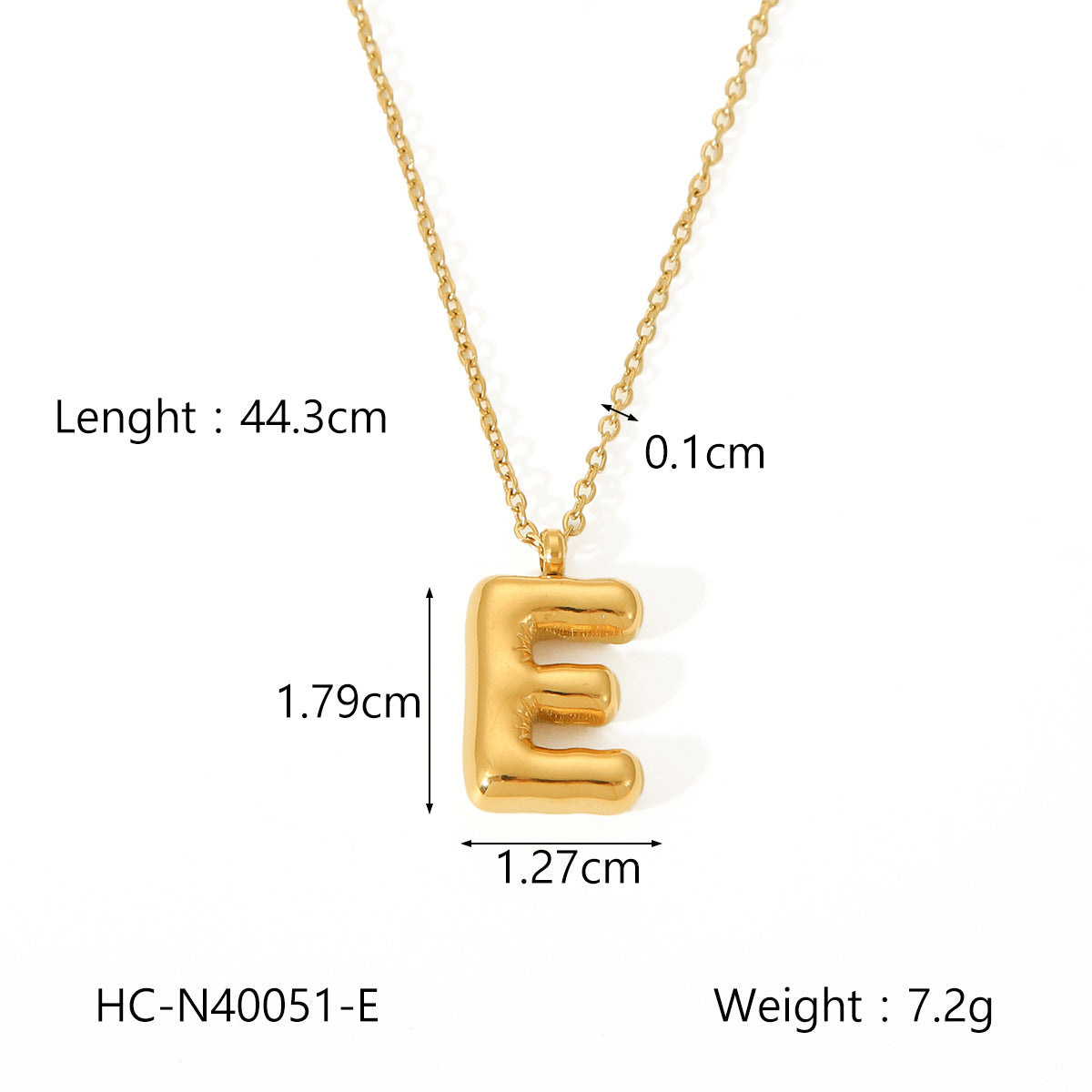 Collana con ciondolo a bolla in acciaio al titanio con finitura galvanica per donna, catena in acciaio inossidabile con ciondolo minimalista alla moda con alfabeto
