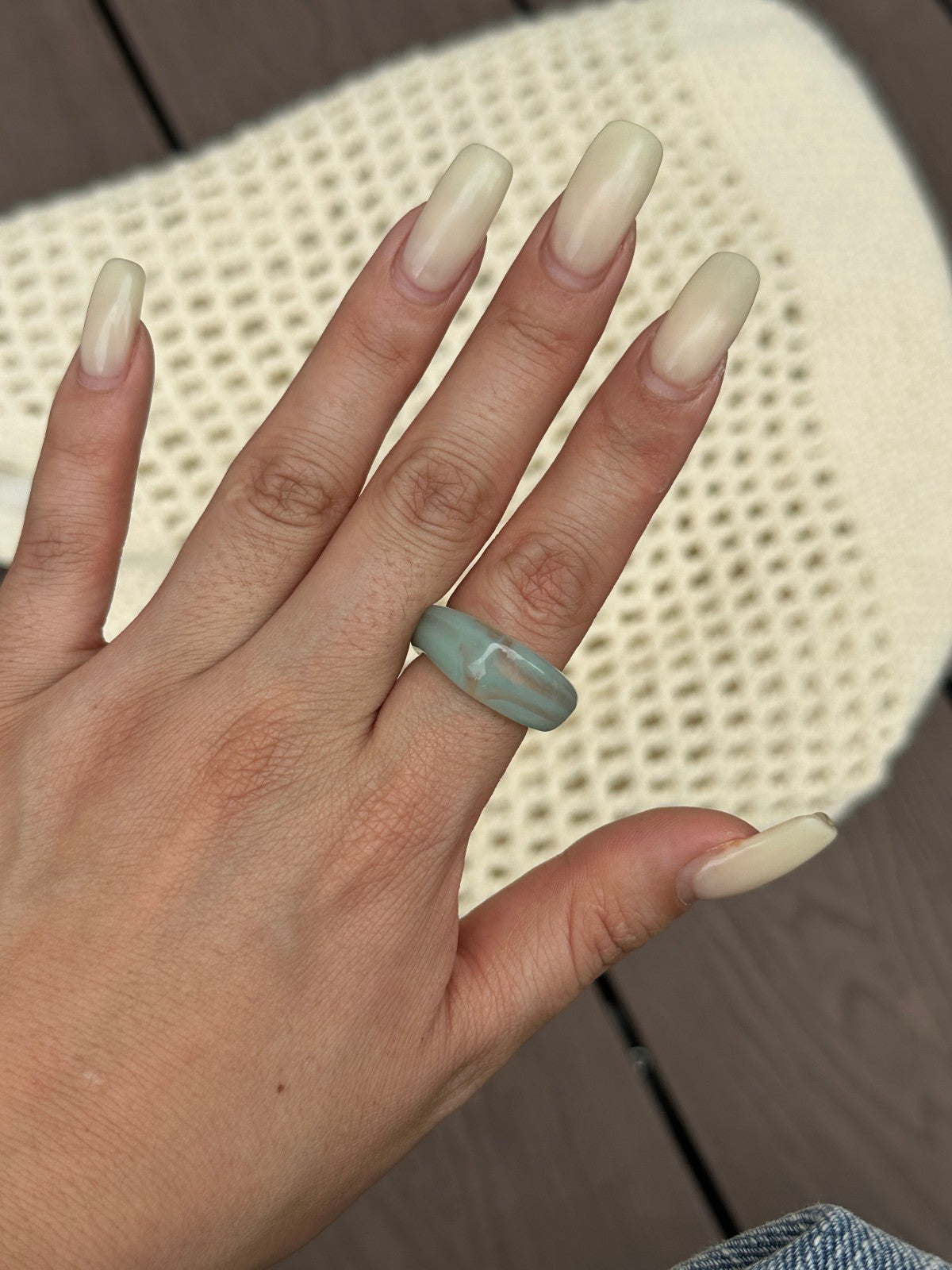 Vintage Casual Geometric Drip Oil Acrylic Ring