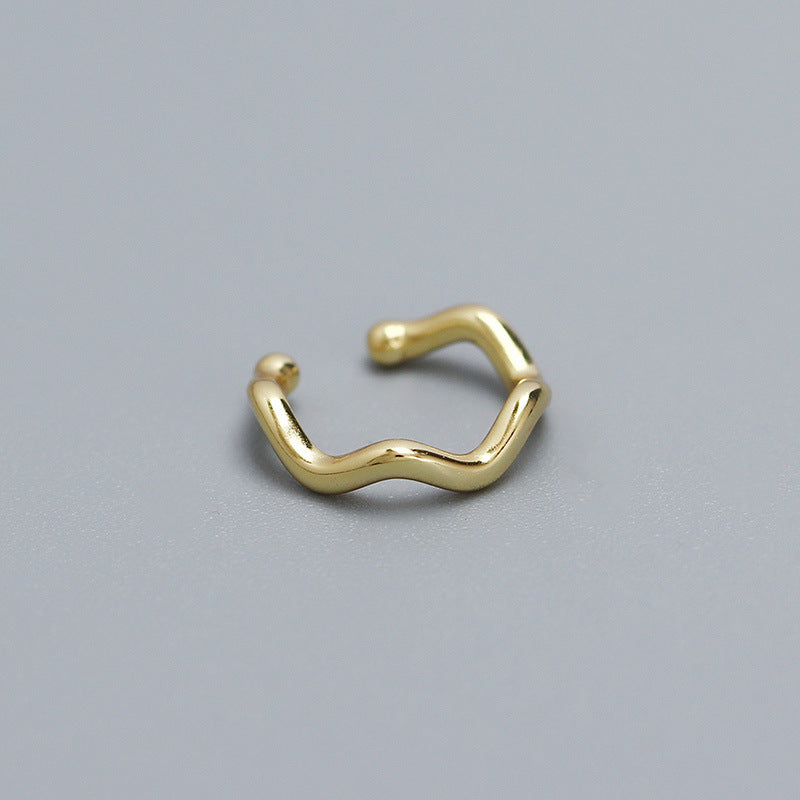 Orecchini a clip minimalisti geometrici in argento sterling S925 per orecchie non forate con intarsi in strass e finitura placcata