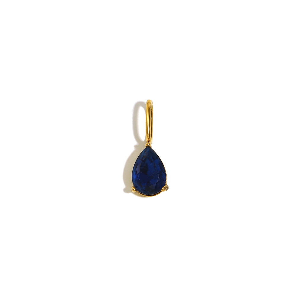Colgante minimalista de gota de agua en acero inoxidable bañado en oro de 18K para fabricación de joyas DIY