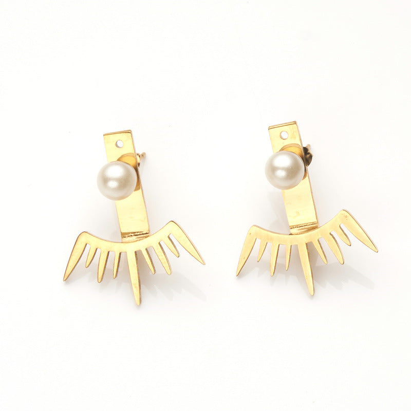 Minimalist Stainless Steel Dangle Earrings for Women with Plated Finish