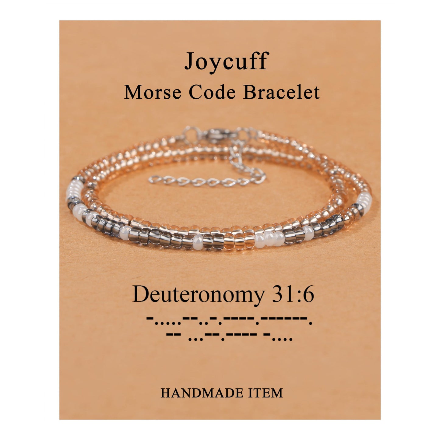 Minimalist Morse Code Letter Beaded Bracelet for Women
