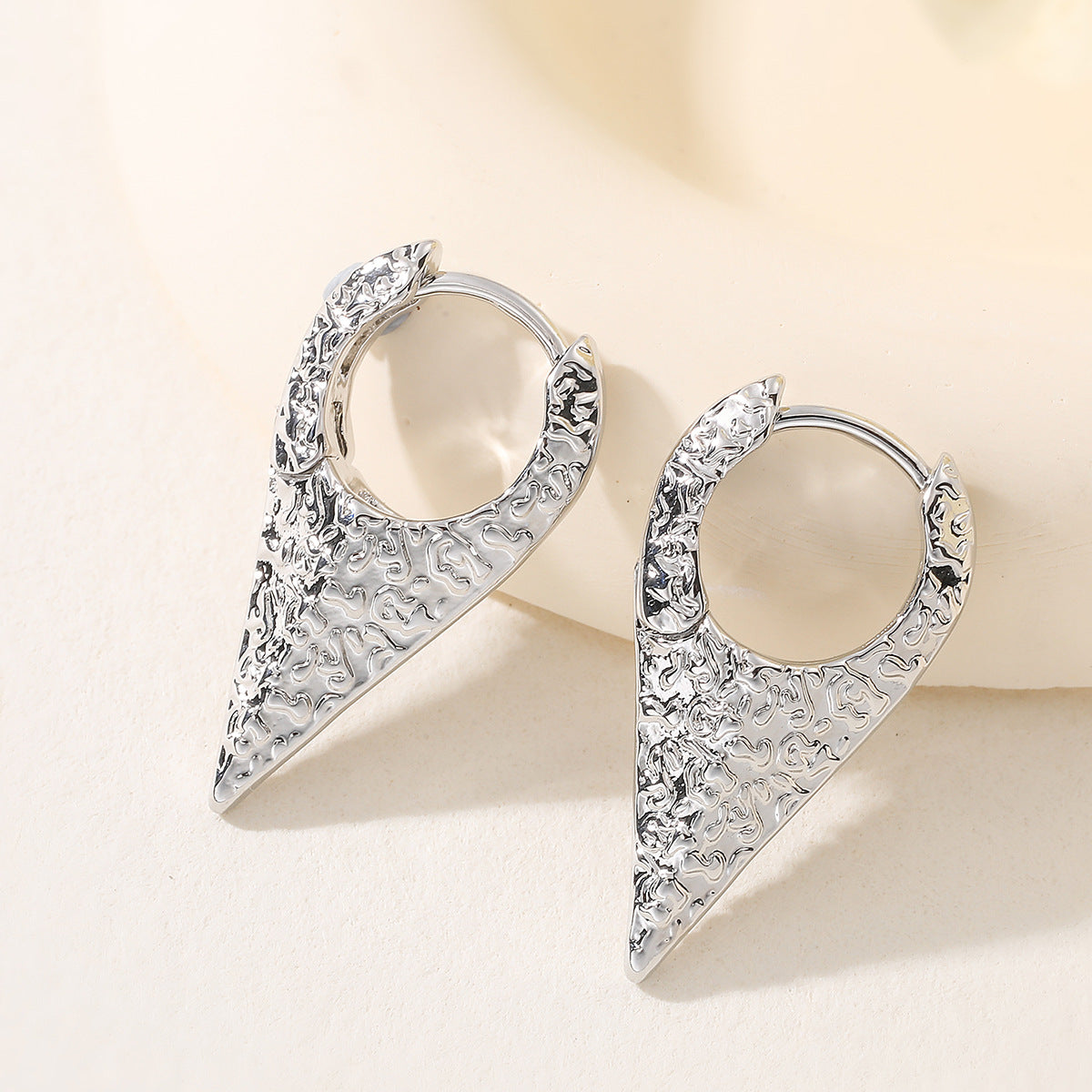 Vintage Irregular Geometric Plated Brass Earrings for Women