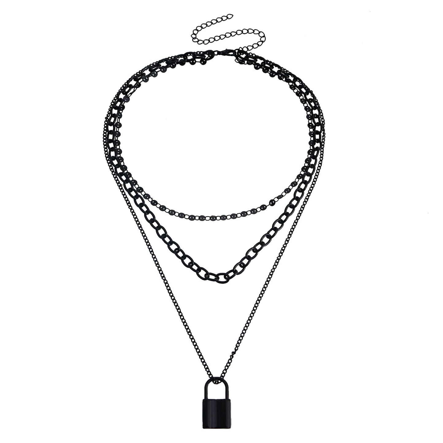 Minimalist Geometric Pendant Necklace for Women with Electroplated Alloy Chain and Heart Charm
