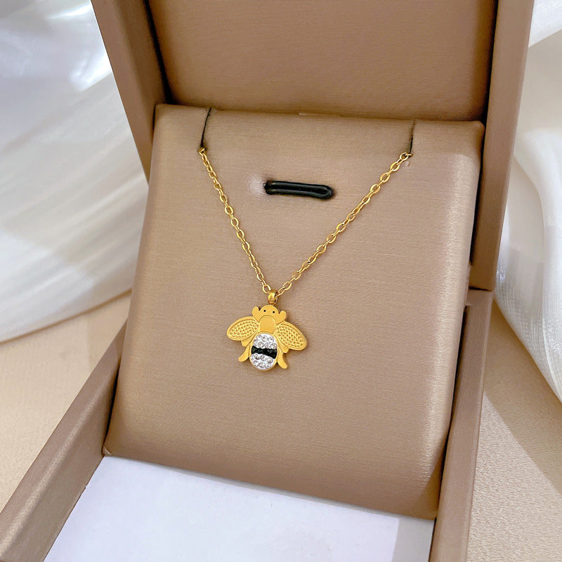 Collana Minimalista Geometrica in Acciaio Titanio Placcato per Uomo e Donna Stile Fresco e Dolce