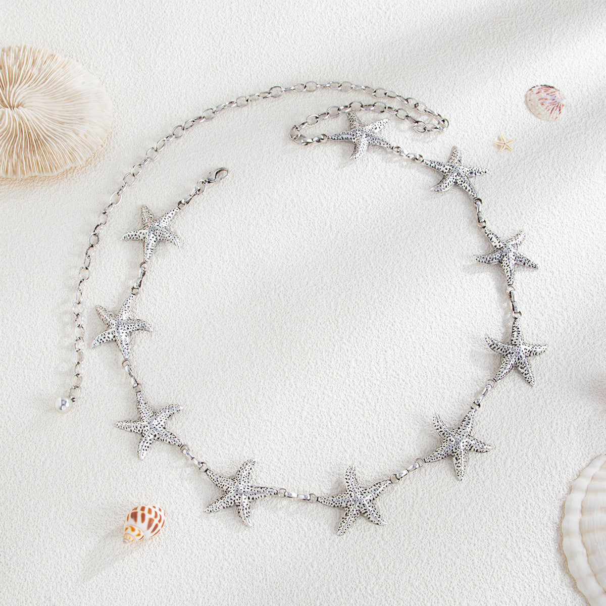 Pop Art Punk Alloy Starfish Shell Body Chain for Women