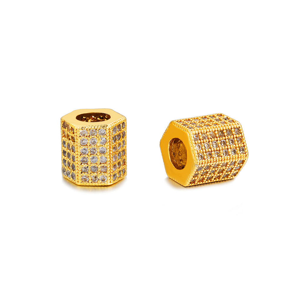 Minimalist Gold Plated Brass Geometric Cubic Zirconia Charm Bar