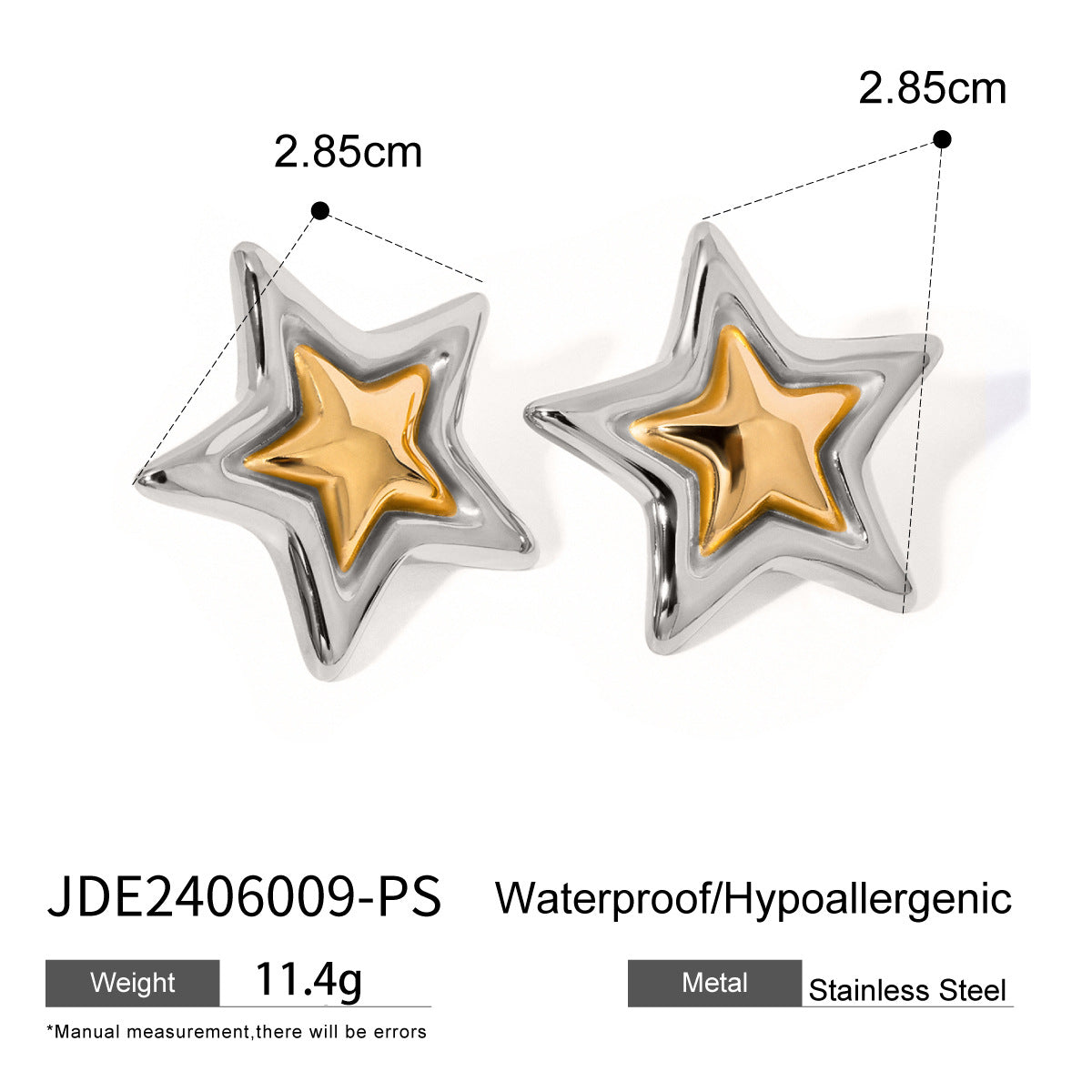 Geometric Triangle Stainless Steel Plated Stud Earrings for Women