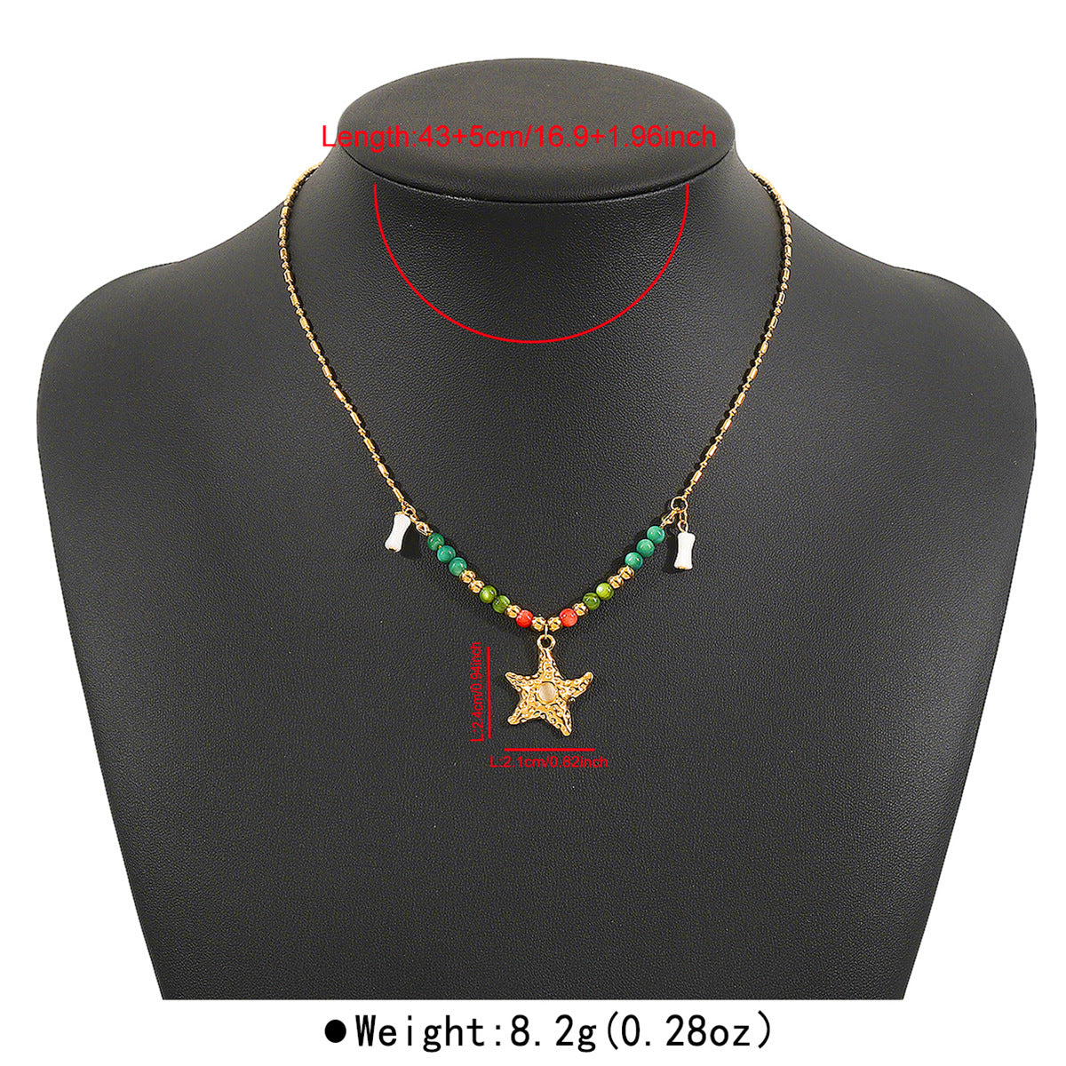 Collar con Colgante Estrella Bohemio de Acero Inoxidable con Diseño Geométrico, Acabado Galvanizado, para Mujer