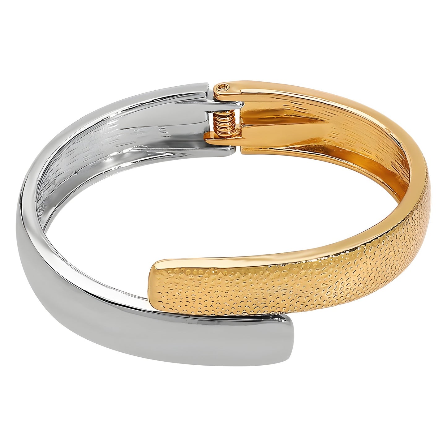 Bracciale da donna alla moda in lega di zinco geometrico opaco e lucido con design apribile