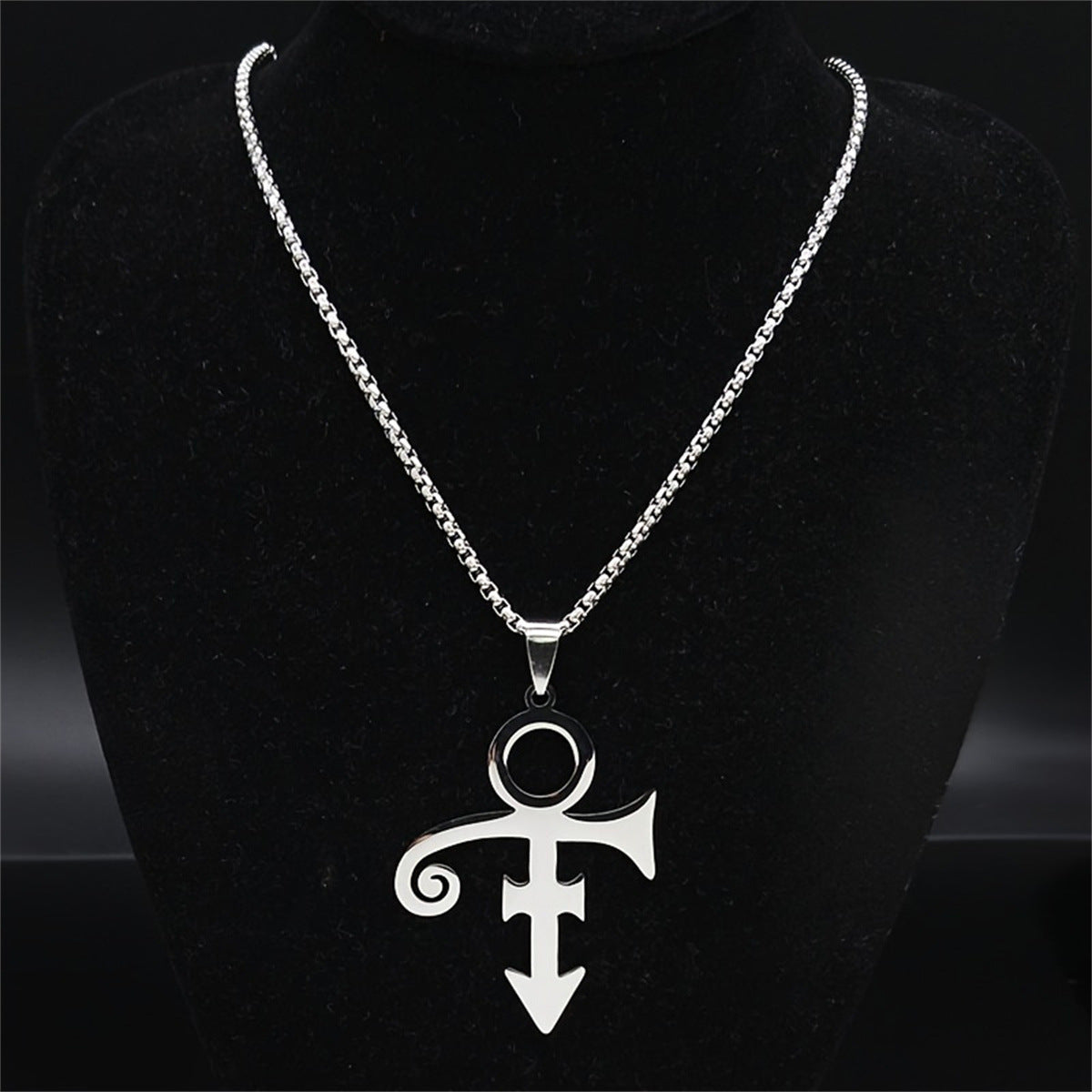 Minimalist Geometric Stainless Steel Pendant Necklace with Polished Titanium Steel Charm for Unisex