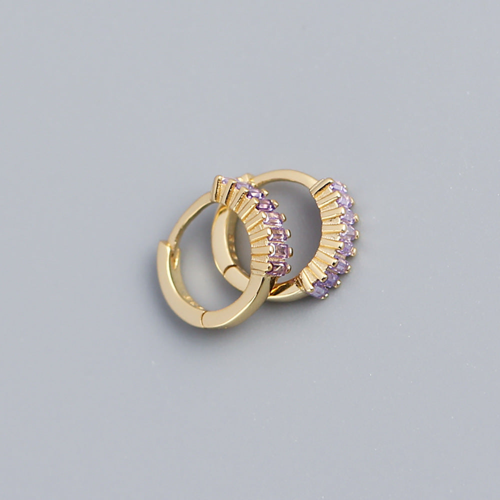 Pendientes de tuerca de plata esterlina 925 con incrustaciones geométricas de diamantes de imitación para hombres y mujeres unisex