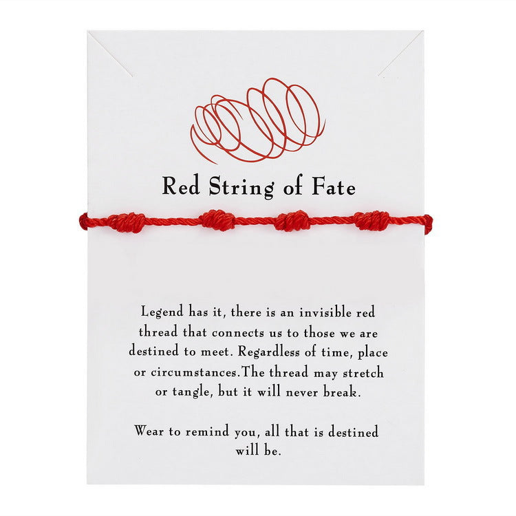Fashion Elegant Handmade Bow Red Rope Adjustable Friendship Bracelet for Unisex