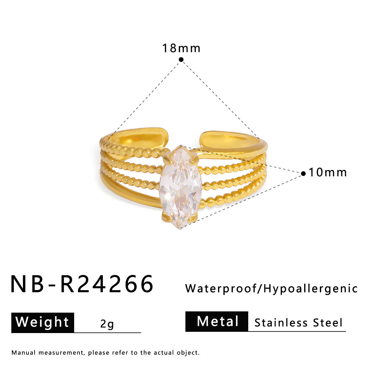 Anello minimalista geometrico in acciaio inossidabile con intarsio di zirconi e finitura placcata per uomo e donna